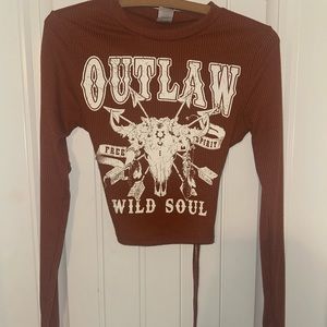 Windsor long sleeve open back top